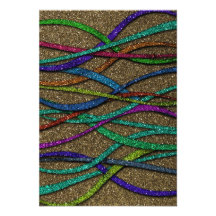 Colourful Glitter Lines Personalized Invite