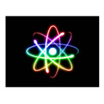 Colourful Glowing Atom - Greetings Postcard postcards