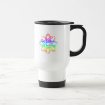 Colourful Glowing Atom - mug