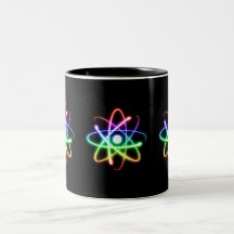 Colourful Glowing Atom - mug