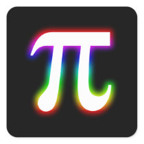Colourful Glowing Pi - math sticker