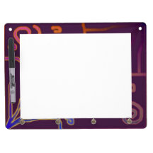 Colourful Glyphs on Maroon  Horizontal Dry Board