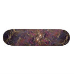 Colourful Gold and Purple Bas Relief Custom Skateboard