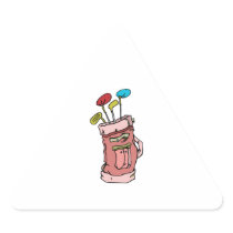 colourful golf bag and clubs graphic triangle stickers
