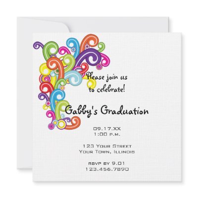 Colourful Graduation Party Invitation by loraseverson