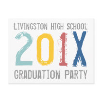 Colourful Graduation Party Invitation Postcard