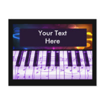 Colourful Grand Piano Keyboard and Music Notes