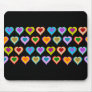 Colourful groovy heart pattern mousepad