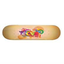 Colourful Groovy Love Skate Deck