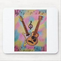 colourful guitar_Illustration Mouse Pad