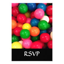 Colourful Gum Ball Candy Invitation