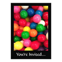 Colourful Gum Ball Candy Personalized Invitation