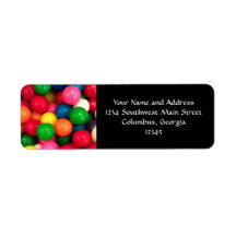 Colourful Gum Ball Candy Return Address Labels