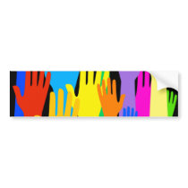Colourful Hands Bumper Sticker