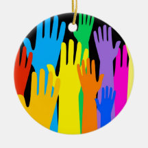 Colourful Hands Christmas Tree Ornaments