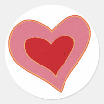 colourful heart round stickers