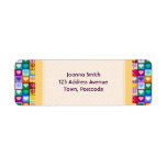 Colourful Heart Squares Labels