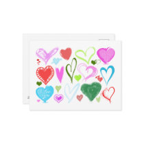 Colourful Hearts 1 Postcards