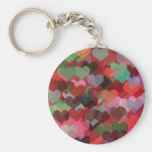 colourful hearts abstract illustration keychains