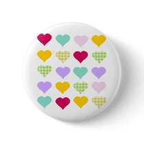 Colourful Hearts Button