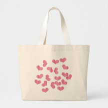colourful hearts canvas bag