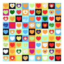 Colourful hearts, invitation