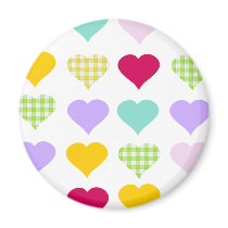 Colourful Hearts Fridge Magnets
