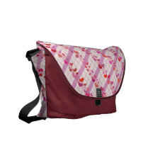Colourful hearts messenger bags