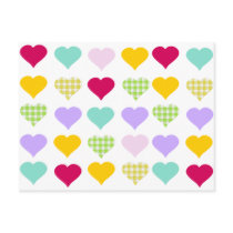 Colourful Hearts Post Card