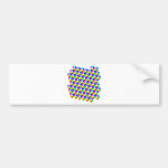 Colourful Hexagon Optical Illusion Bumper Sticker