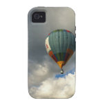 Colourful Hot Air Balloon in the Cloudy Sky Vibe iPhone 4 Case
