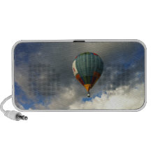Colourful Hot Air Balloon in the Cloudy Sky Mini Speakers