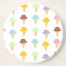 Colourful Ice Cream Cones Beverage Coaster