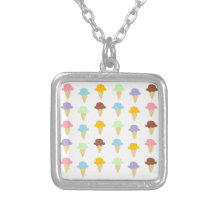 Colourful Ice Cream Cones Custom Necklace