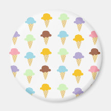 Colourful Ice Cream Cones Refrigerator Magnet
