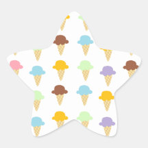 Colourful Ice Cream Cones Star Sticker