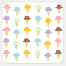 Colourful Ice Cream Cones Stickers
