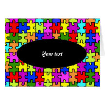 'Colourful jigsaw puzzle' greeting card
