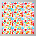 Colourful Kitchen Things Print