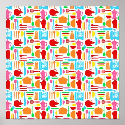 Colourful Kitchen Things Print by camolove