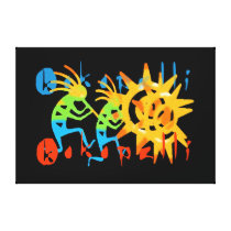 Colourful Kokopelli Gallery Wrapped Canvas