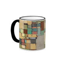 Colourful Lattice Abstract Art Ringer Mug