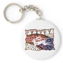 Colourful Leaping Hare Key Chains