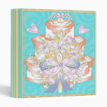 colourful light wedding cake notebook binders