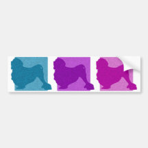 Colourful Lowchen Silhouettes Bumper Stickers