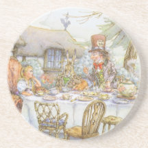 Colourful Mad Hatter's Tea Party Beverage Coasters