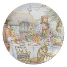 Colourful Mad Hatter's Tea Party Party Plates