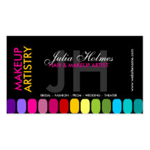 Colourful Makeup Artist Business Cards