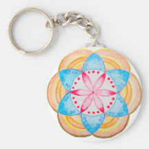 Colourful Mandala Flower Hand Painted Keychain