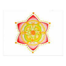 Colourful Mandala Flower Hand Painted Postcards